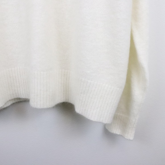 NWT Sezane Zaria Jumper Bow Neck Sweater XL Ecru Mohair Ivory White Pullover - Picture 6 of 10